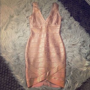 Akira bandage foil dress with tags